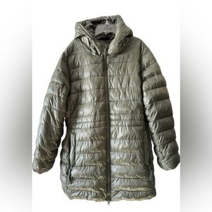 Swiss Tech Long Puffer Coat Light Olive Green Size 1x